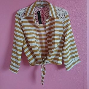 Yellow and white Blouse